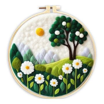 shumee Pomlad v gorah - vezenine (filcanje) s kamgarneno volno