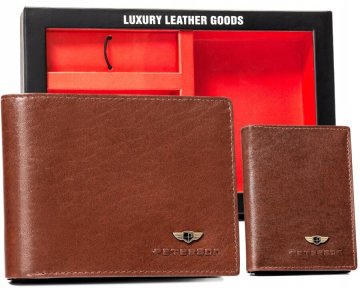 shumee Darilni komplet: elegantna usnjena denarnica, etui za kartice in obesek za ključe - Peterson