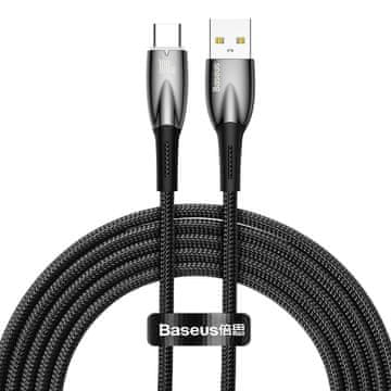 shumee Baseus Glimmer Series Fast Charging Cable USB-A - USB-C 100W 480Mb/s 2m Črn