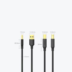 shumee Ugreen tiskalniški kabel USB-A - USB-B 480Mb/s 5m črn (US135)