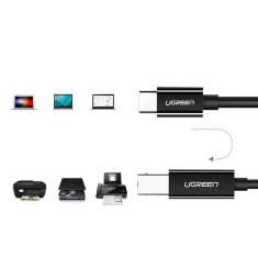 shumee Ugreen tiskalniški kabel USB-C - USB-B 480Mb/s 2m črn (US241)