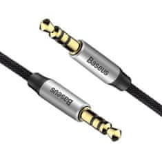 shumee Stereo avdio kabel Baseus Yiven M30 AUX 3,5 mm moški mini vtičnica 1 m srebrno-črna (CAM30-BS1)