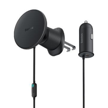 shumee Avtomobilski induktivni polnilnik Baseus CW01 MagSafe 15 W USB C 25 W - črn
