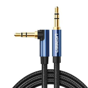 shumee Ugreen AUX avdio kabel kotni mini jack 3,5 mm vtič 2 m moder (AV112)