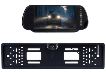 shumee Proračunski komplet: 7-palčni monitor, ogledalo, kamera za vzvratno vožnjo v okvirju registrske tablice