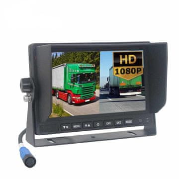 shumee 7-palčni AHD monitor za težka dela, 4-pinski razdelilni priključek, 2 kanala, z DVR-jem