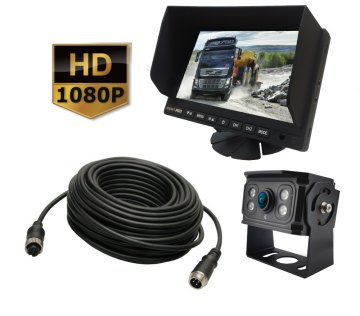 shumee AHD 7'' komplet + širokokotna kamera za vzvratno vožnjo + 15 m