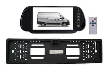 shumee Komplet 7-palčnega monitorja v ogledalu + kamera za vzvratno vožnjo v okvirju registrske tablice