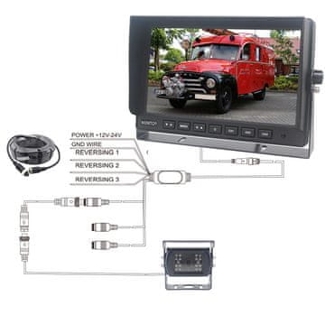 shumee 10,1-palčni monitor z vzvratno kamero in 10-metrskim 4-pinskim kablom