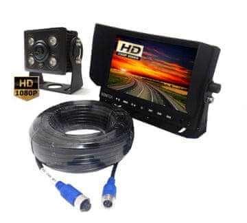 shumee Komplet Expert PRO AHD širokokotne vzvratne kamere 1080P + 7" monitor 12V/24V 15m 4-pinska
