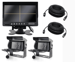 shumee 7-palčni QUAD monitor + 2 kameri + 10 m + 15 m