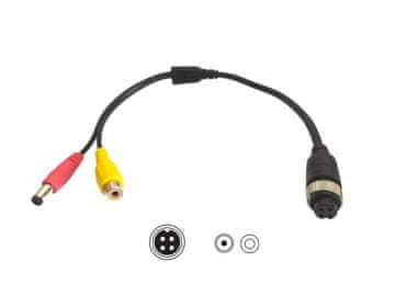 shumee Redukcijski adapter 4-pinski vtič (stran monitorja) na RCA (stran kamere)
