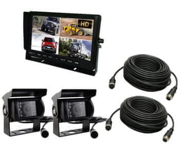 shumee Komplet 10-palčnega monitorja, 2 x AHD kamera za vzvratno vožnjo + kabli