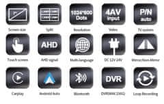 shumee 7-palčni AHD CarPlay AndroidAuto 720P 960P 1080P monitor za 4 kamere z DVR