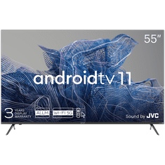 shumee KIVI 55' LED TV, UHD, Android TV, 3840x2160, 60 Hz, JVC zvok, 2x12 W, BT 5.1, HDMI, črne barve