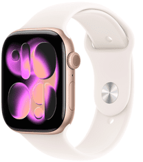 Apple Watch Series 11 pametna ura, GPS, 42mm + pašček, M/L, bež (Rose Gold) (MEU44WF/A)