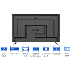 shumee KIVI LED TV 50', UHD, Android TV, 3840x2160, 60 Hz, 2x10 W, BT 5, HDMI, črne barve