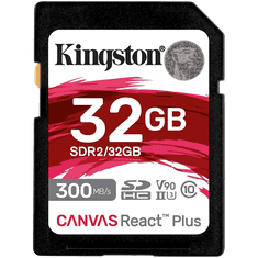 shumee Kingston Canvas React Plus 32GB UHS-II 300R/260W U3 V90 SDHC kartica za Full HD/4K/8K