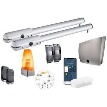 shumee SOMFY SGS Essential motor za dvokrilna vrata s pametnim upravljanjem doma, srebrn