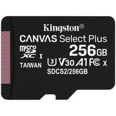 shumee Kingston 256 GB micSDXC Canvas Select Plus 100R A1 C10 posamezno pakiranje brez ADP-ja
