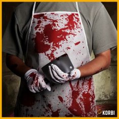 Korbi Krvav predpasnik – zakrvavljeni mesar ali kuhar | popolna noša za noč čarovnic