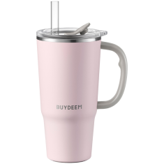 shumee BUYDEEM 700ml izoliran vrček s slamico, model DS57, roza