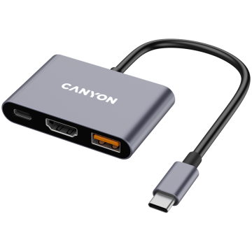 shumee CANYON HUB DS-4 3 z 1 USB-C priključkom, rdeč