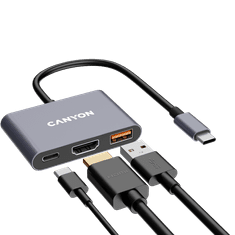 shumee CANYON HUB DS-4 3 z 1 USB-C priključkom, rdeč