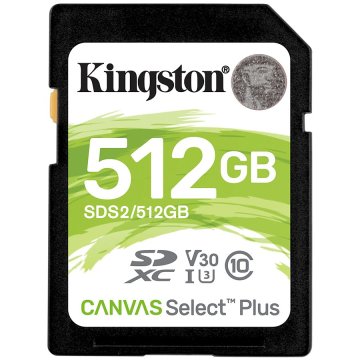 shumee KINGSTON Canvas Select Plus 100R C10 UHS-I U3 V30 pomnilniška kartica SDXC 512GB