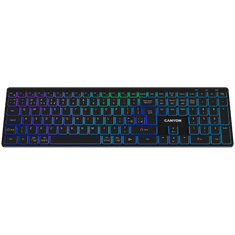 shumee Brezžična tipkovnica CANYON HKB-W11 z dvojnim načinom delovanja RGB, UK/US, črna