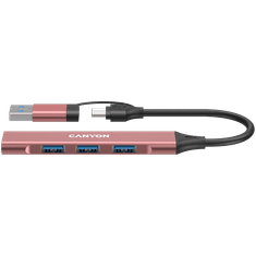 shumee CANYON HUB DS-02 4 v 1 USB-A/C roza