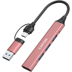 shumee CANYON HUB DS-02 4 v 1 USB-A/C roza