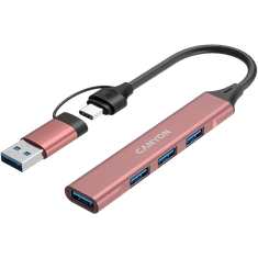 shumee CANYON HUB DS-02 4 v 1 USB-A/C roza