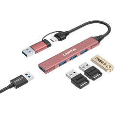 shumee CANYON HUB DS-02 4 v 1 USB-A/C roza