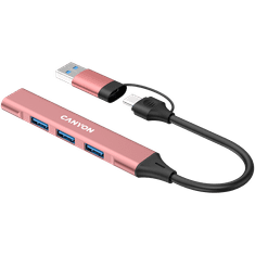 shumee CANYON HUB DS-02 4 v 1 USB-A/C roza