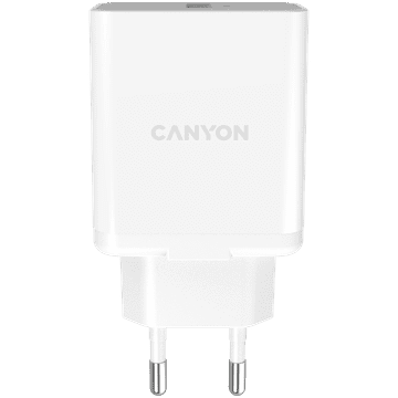 shumee Stenski polnilnik CANYON H-24, USB tipa A, 24 W QC3, bel