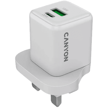 shumee Stenski polnilnik CANYON CU20AC GaN 20 W 1 x PD 1 x QC 2,5 A, bel