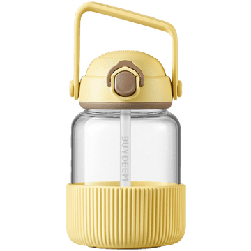 shumee BUYDEEM 800ml steklenička za vodo s slamico, model DG78, mehko rumena