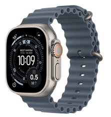 Apple Watch Ultra 3 pametna ura, Cellular, 49mm, Natural Titanium ohišje z Anchor Blue Ocean paščkom (mewh4qh/a)