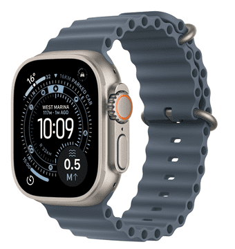 Apple Watch Ultra 3 pametna ura, Cellular, 49mm, Natural Titanium ohišje z Anchor Blue Ocean paščkom (mewh4qh/a)