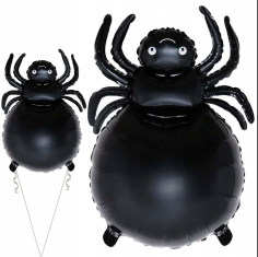 Korbi Velik folijski balon – strašen pajek | halloween okrasitev za zabave (črn)