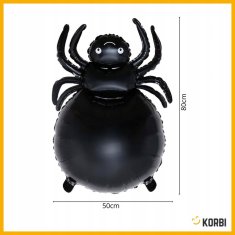 Korbi Velik folijski balon – strašen pajek | halloween okrasitev za zabave (črn)