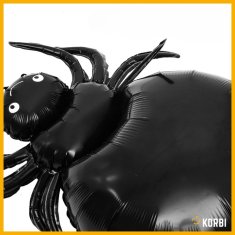 Korbi Velik folijski balon – strašen pajek | halloween okrasitev za zabave (črn)
