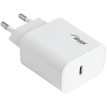 shumee Stenski polnilnik USB-C PD AKYGA AK-CH-18 20 W 5-12 V / 1,67-3 A Bel