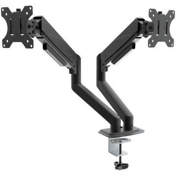 shumee AKYGA AK-MB-06 namizni nosilec za dva monitorja, nastavljiva plinska vzmetna ročaja VESA 75 x 75 mm / 100 x 100 mm, 15-32 palcev