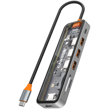 shumee CANYON HUB DS-13 7-palčni 1 4k USB-C prozoren