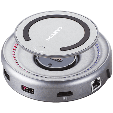 shumee CANYON HUB DS-7 7 en 1 USB-C Qi Charge Gris Sidéral