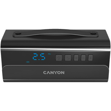 shumee Vodna črpalka CANYON CAI-201CB LED 100PSI 200W s črno powerbanko