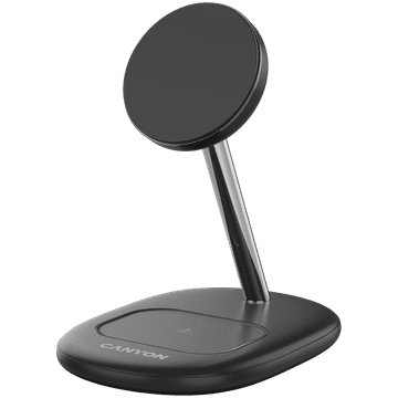 shumee Brezžični polnilnik CANYON WCS-205 15W Qi2 2-v-1, črne barve