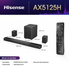 Hisense AX5125H soundbar zvočnik, 5.1.2